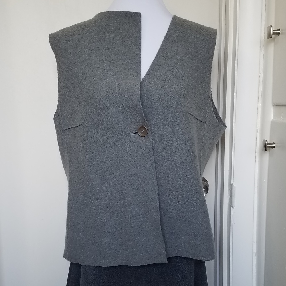 OSKA Light Grey 100% Wool Lagenlook Vest 12-14 L